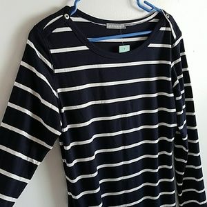 Loveappella Whitnee Knit Dress in Navy XL